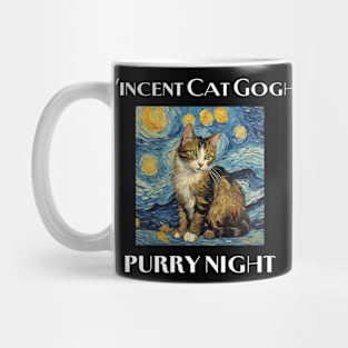 Vincent Cat Gogh Purry Night T-Shirt Mug